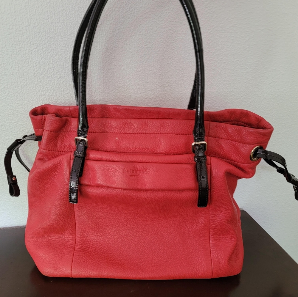 Y2K Kate Spade Red Pebbled Leather Shoulder Bag – Beautiful Condition